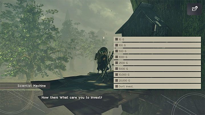 Opis questu: Od tytułowego wynalazcy możecie dowiedzieć się, że chce żeby wspierać finansowo jego badania obiecując w zamian różnorakie nagrody - NieR Automata: Wioska maszyn - solucja, misje poboczne - NieR Automata - poradnik do gry