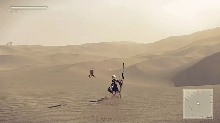 Pustynia sąsiaduje z ruinach miasta (City Ruins) i po raz pierwszy odwiedzicie ją niedługo po złożeniu wizyty w siedzibie ruchu oporu (Resistance Camp) - jest to rozdział 3 kampanii - NieR Automata: Pustynia - solucja, misje poboczne - NieR Automata - poradnik do gry