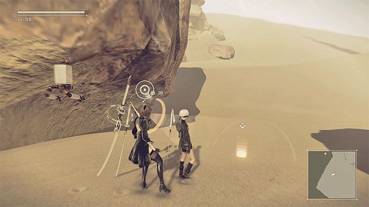 Trzeci artefakt - Filthy Mask do odnalezienia jest na obrzeżach głównego obszaru pustyni - NieR Automata: Pustynia - solucja, misje poboczne - NieR Automata - poradnik do gry