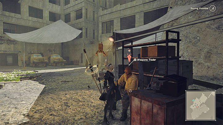 Weapons Trader jest dostępny od samego początku gry, ale żeby skorzystać z jego oferty musicie najpierw w rozdziale 2 zaliczyć poboczny quest The Weapon Dealers Request - NieR Automata: Lista handlarzy - NieR Automata - poradnik do gry