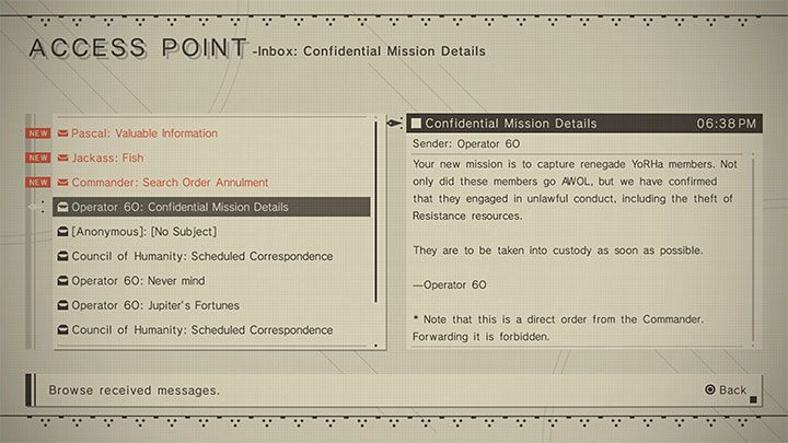 Zleceniodawca questu: Access Point (Bunker) - NieR Automata: Bunkier - solucja, misje poboczne - NieR Automata - poradnik do gry