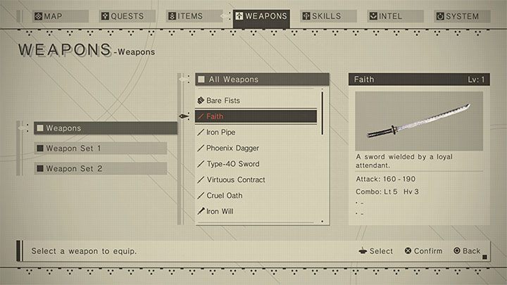 W NieR Automata na siłę Waszych ataków oprócz poziomu doświadczenia mają również wpływ używane bronie białe - NieR Automata: Rozwój postaci i podów - NieR Automata - poradnik do gry