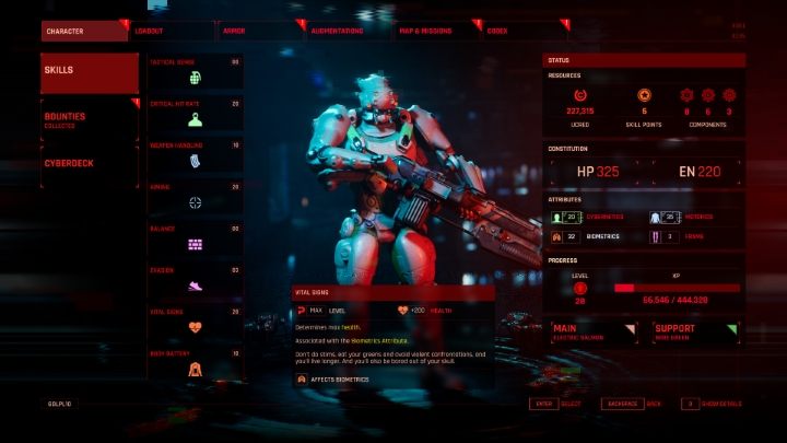 Najważniejszą umiejętnością dla początkujących graczy są Parametry życiowe (Vital Signs) - The Ascent: Umiejętności - które najlepsze? - The Ascent - poradnik do gry