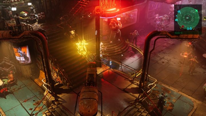 Po naciśnięciu przycisku hakowania, wokół postaci pojawi się okrąg - wszystko co znajduje się w okręgu zostanie poddane hakowaniu (oczywiście, o ile dany obiekt da się hakować, a cyberdek jest na odpowiednim poziomie) - The Ascent: Hakowanie - The Ascent - poradnik do gry