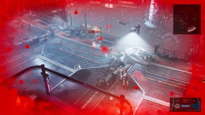 Czerwona czaszka nad przeciwnikiem oznacza, że prawdopodobnie go nie pokonasz. - The Ascent: Porady na start - The Ascent - poradnik do gry