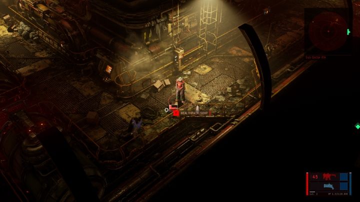 Aby użyć czerwonej apteczki musisz nacisnąć przycisk interakcji. - The Ascent: Leczenie - jak odzyskiwać zdrowie? - The Ascent - poradnik do gry