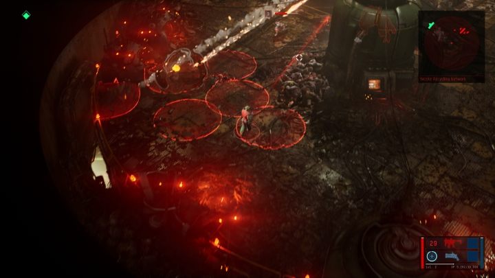 Uciekaj z zasięgu czerwonych okręgów - to tam spadną pociski wystrzelone przez bossa. - The Ascent: Papa Feral - boss, jak pokonać? - The Ascent - poradnik do gry