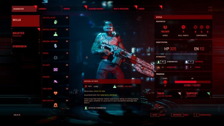 Zdobyte punkty można rozdysponować między ośmioma różnymi umiejętnościami - The Ascent: Rozwój postaci - The Ascent - poradnik do gry