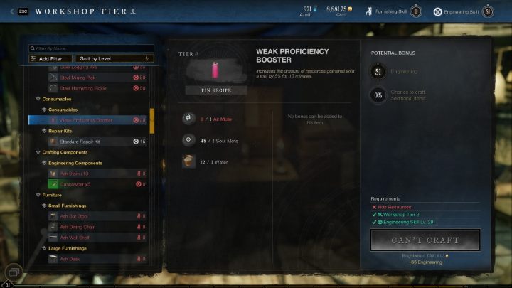 Rozwijanie Inżynierii w New World warto oprzeć o tworzenie przedmiotów wymagających łatwo dostępnych materiałów do craftingu - wszystkie z nich znajdziecie nawet w początkowych terytoriach świata gry - New World: Inżynieria - rzemiosło (crafting) - New World - poradnik do gry