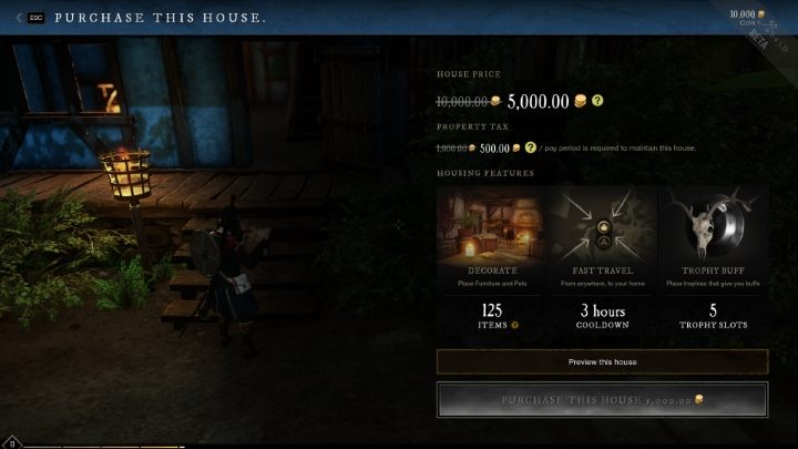 Odblokowanie ulepszenia umożliwiającego kupno domu to jeszcze nie wszystko, bo każdy dom ma określoną cenę i wymaga odpowiedniego poziomu terytorium - New World: Własny dom - jak kupić? - New World - poradnik do gry