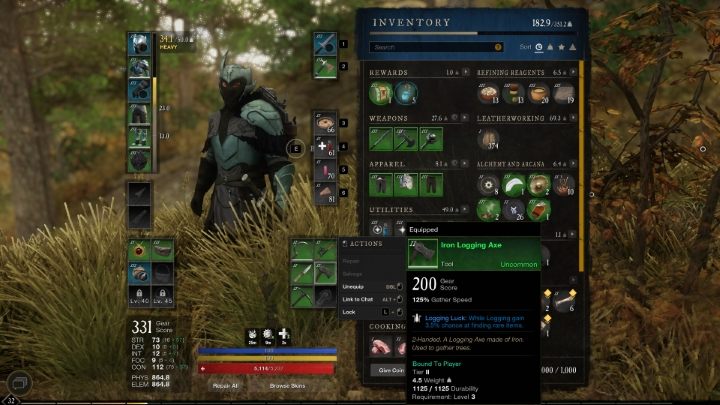 W New World dostępnych jest 5 klas siekier - wszystkie z nich tworzy się przy pomocy Inżynierii - New World: Wyrąb - zbieranie (gathering) - New World - poradnik do gry