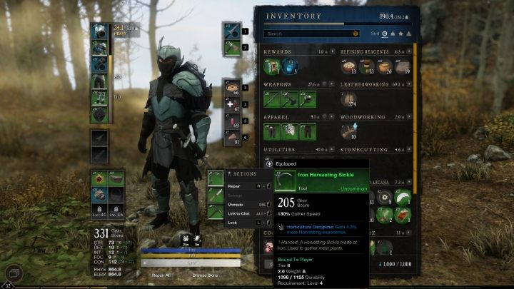 Do zbierania roślin służą sierpy - podobnie jak w przypadku innych narzędzi, podzielono je na 5 klas - New World: Żniwa - zbieranie (gathering) - New World - poradnik do gry