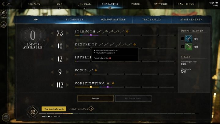 Atrybutem powiązanym z Tropieniem i skórowaniem jest Zręczności - New World: Tropienie i skórowanie - zbieranie (gathering) - New World - poradnik do gry