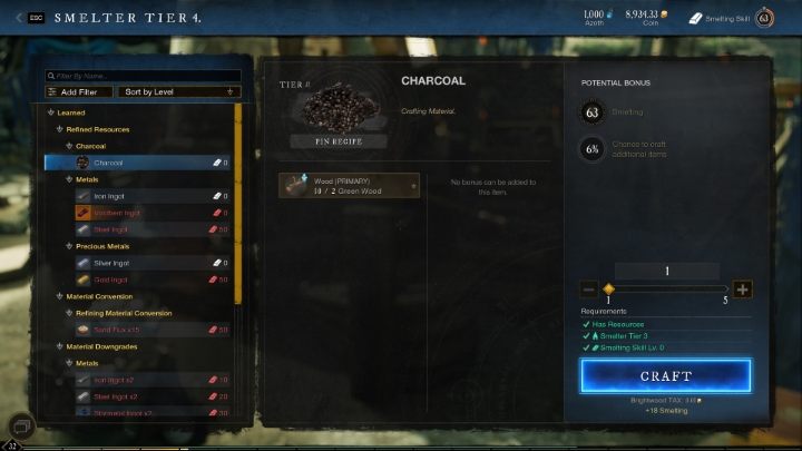 Do rozwijania Wytapiania w New World potrzebne będą dwie umiejętności - wspomniane wyżej Górnictwo, ale też Wyrąb do zbierania drewna - New World: Wytapianie - przetwarzanie (refining) - New World - poradnik do gry