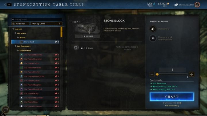 Najszybszym sposobem na rozwój Kamieniarstwa w New World jest tworzenie opisanych wcześniej klejnotów, ale jednocześnie jest to bardzo kosztowna metoda - New World: Kamieniarstwo - przetwarzanie (refining) - New World - poradnik do gry