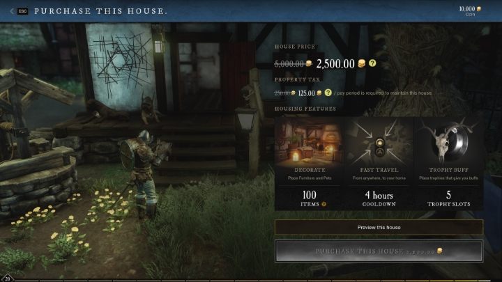 Wspomniane wcześniej poziomy (Tiery) domów wpływają na cenę i bonusy domu - New World: Własny dom - New World - poradnik do gry