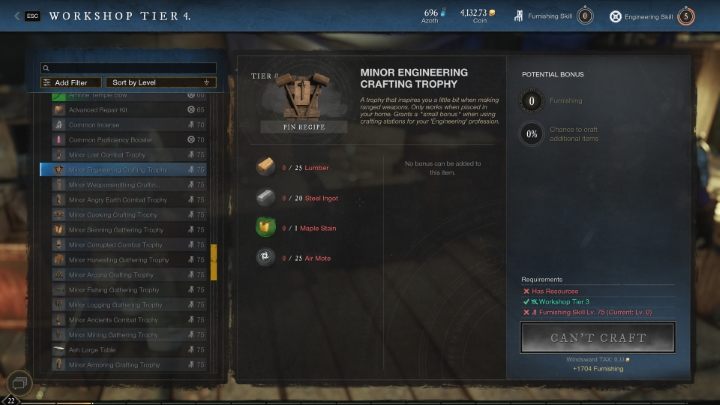 Oprócz mebli służących wyłącznie do dekorowania, w domu możecie też umieścić trofea - tworzy się je przy stole warsztatowym - New World: Własny dom - New World - poradnik do gry