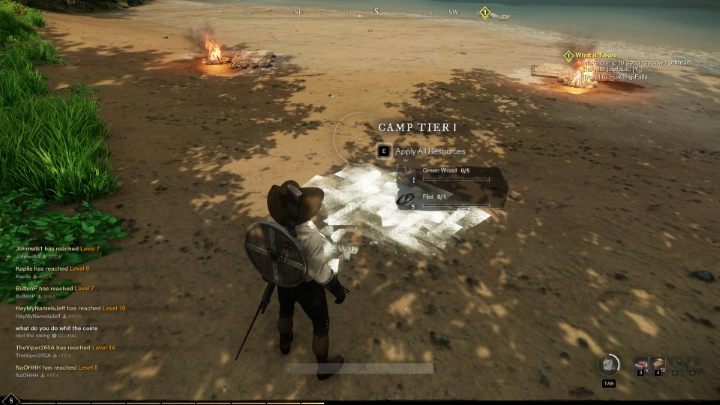 Teraz musicie użyć 5 sztuk Zielonego drewna (Green Wood) i jeden Krzemień (Flint) - New World: Obóz - jak odblokować? - New World - poradnik do gry