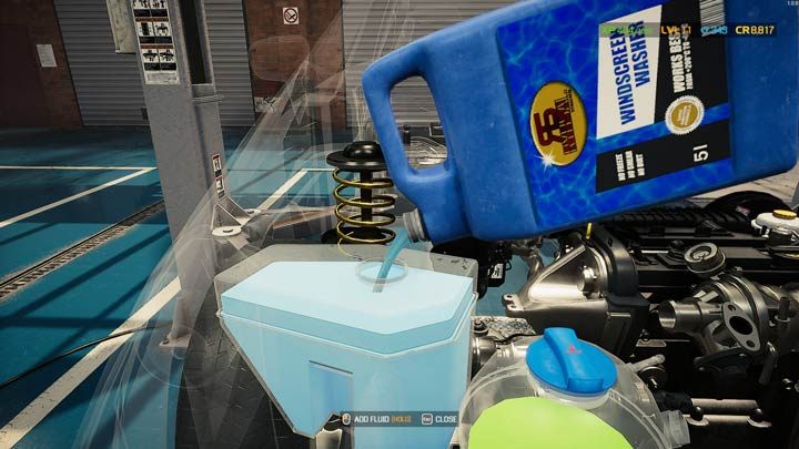 Płyn spryskiwacza zawsze tylko dolewacie do starego - Płyny eksploatacyjne - jak opróżnić? - Car Mechanic Simulator 2021 - poradnik do gry