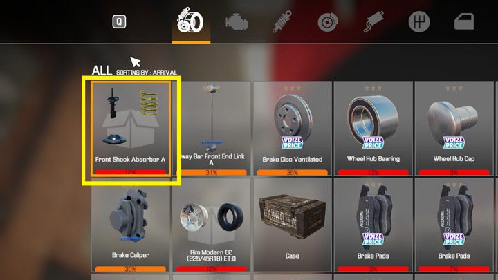 Nie znajdziecie ich w sklepie, a w magazynie części są pokazane jako 3 elementy na jednym obrazku - Amortyzatory - jak wymienić? - Car Mechanic Simulator 2021 - poradnik do gry