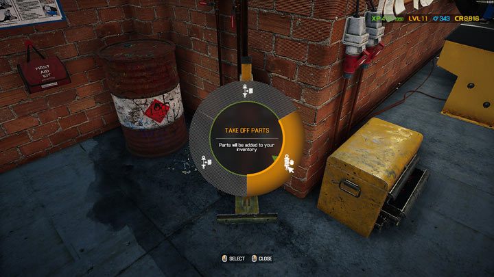 Po chwili pracy ściągacza klikacie ponownie i tym razem wybieracie zdemontuj część - Amortyzatory - jak wymienić? - Car Mechanic Simulator 2021 - poradnik do gry