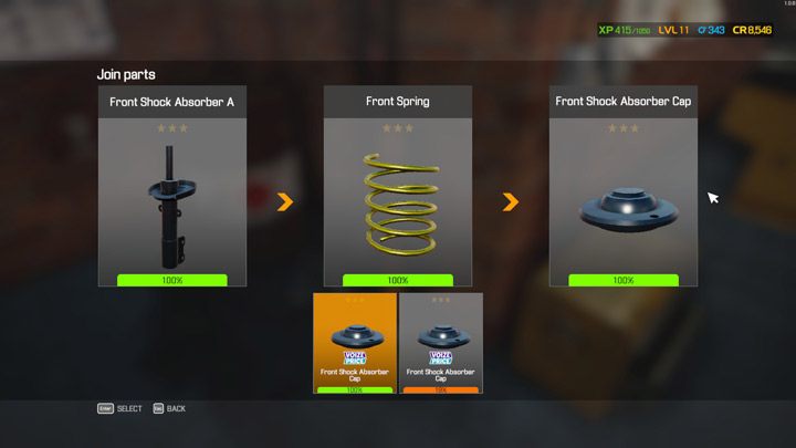 Wskazujecie sprawne elementy amortyzatora - Amortyzatory - jak wymienić? - Car Mechanic Simulator 2021 - poradnik do gry