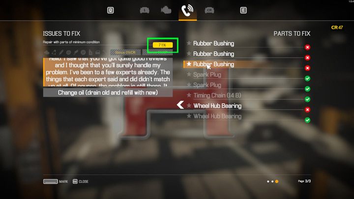 Warto sprawdzić, jakie części są wymagane do naprawy - Car Mechanic Simulator 2021: Rodzaje zleceń - Car Mechanic Simulator 2021 - poradnik do gry
