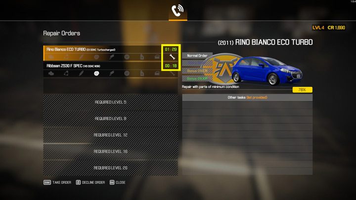 Zlecenia normalne (Normal orders) dostępne są zawsze i oferują różne losowe naprawy, czasem mniejsze, czasem bardziej złożone - Car Mechanic Simulator 2021: Rodzaje zleceń - Car Mechanic Simulator 2021 - poradnik do gry