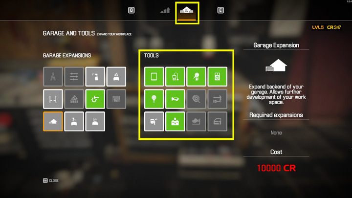 Z menu Garaż i narzędzia możecie odblokować kilka przydanych narzędzi do diagnozowania usterek - Car Mechanic Simulator 2021: Diagnostyka usterek - Car Mechanic Simulator 2021 - poradnik do gry
