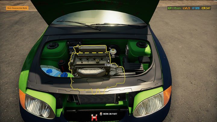 Kliknijcie na silniku, by wejść w tryb demontażu części/ - Car Mechanic Simulator 2021: Diagnostyka usterek - Car Mechanic Simulator 2021 - poradnik do gry