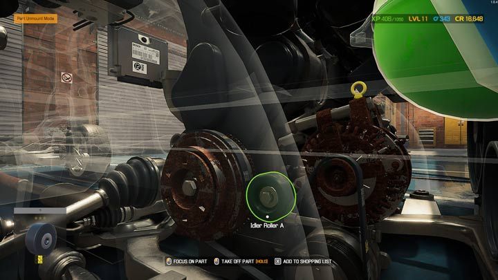Zielony kolor oznacza, że część można zdemontować - Car Mechanic Simulator 2021: Wymiana części - Car Mechanic Simulator 2021 - poradnik do gry