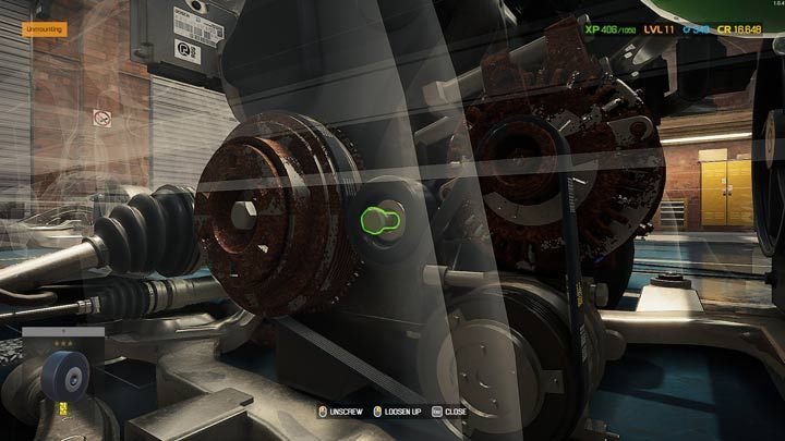 Niektóre elementy odłączą się od razu, inne będzie trzeba odkręcić przytrzymując przycisk interakcji na śrubie - Car Mechanic Simulator 2021: Wymiana części - Car Mechanic Simulator 2021 - poradnik do gry