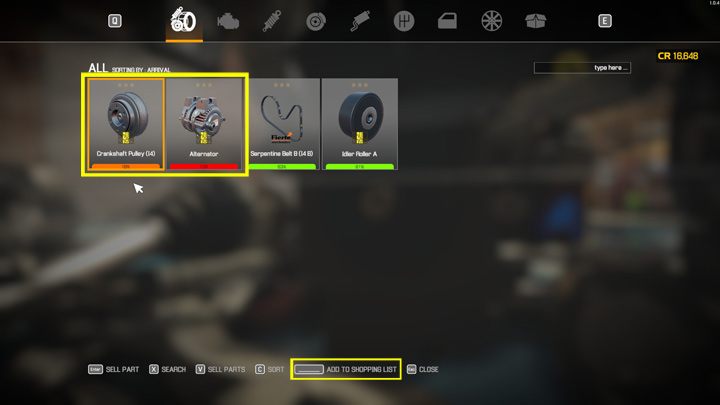 Kliknijcie I, by wyświetlić Magazyn części - Car Mechanic Simulator 2021: Wymiana części - Car Mechanic Simulator 2021 - poradnik do gry