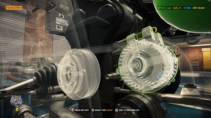 Brakujące części możliwe do zamontowania zostaną podświetlone, a zieloną obwódką oznaczone te, które można zainstalować jako pierwsze - Car Mechanic Simulator 2021: Wymiana części - Car Mechanic Simulator 2021 - poradnik do gry