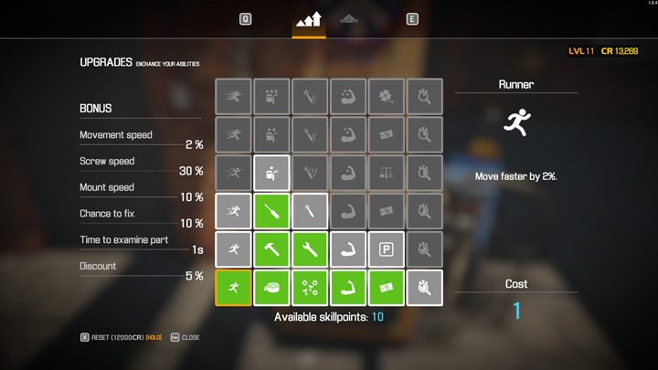 Punkty umiejętności zdobywa się wraz z wykonywanymi zleceniami i zwiększaniem swojego poziomu - Car Mechanic Simulator 2021: Umiejętności - Car Mechanic Simulator 2021 - poradnik do gry