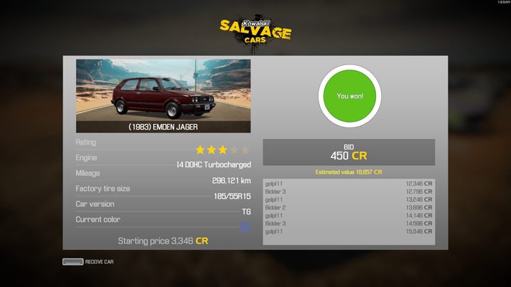 Jeśli nikt Was nie przelicytuje, wygracie aukcję - Car Mechanic Simulator 2021: Aukcje samochodowe - Car Mechanic Simulator 2021 - poradnik do gry