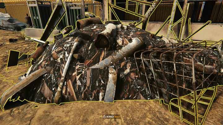 Na terenie złomowiska znajduje się pełno kup złomu, które można przeszukać przyciskiem interakcji - Car Mechanic Simulator 2021: Złomowisko - Car Mechanic Simulator 2021 - poradnik do gry