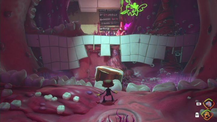 Waszym kolejnym zadaniem będzie wskoczenie na złoty ząb, który wisi/lata w powietrzu - Psychonauts 2: Lobotos Labryinth - solucja, opis przejścia - Psychonauts 2 - poradnik do gry