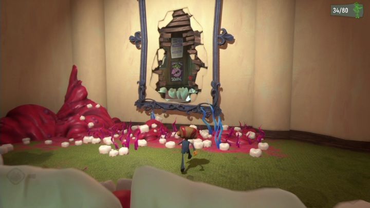 Gdy staniecie na końcu korytarza musicie spalić obraz znajdujący się po prawej stronie - Psychonauts 2: Lobotos Labryinth - solucja, opis przejścia - Psychonauts 2 - poradnik do gry