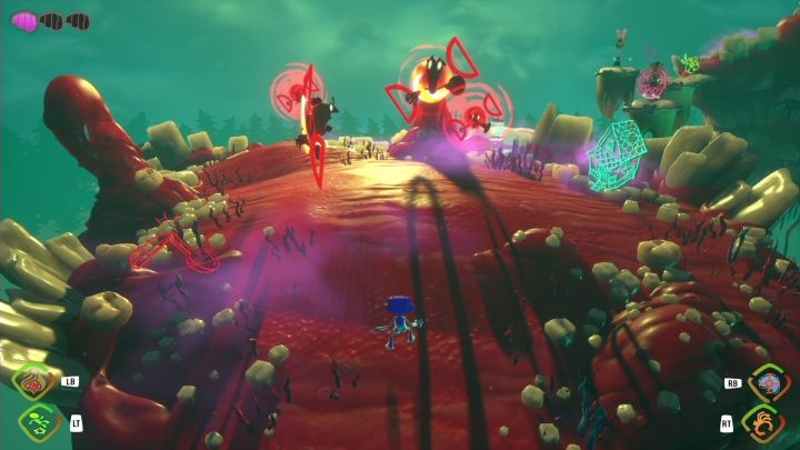 Po wyjściu na stabilną platformę czeka Was kolejne stracie z przeciwnikami - Psychonauts 2: Lobotos Labryinth - solucja, opis przejścia - Psychonauts 2 - poradnik do gry