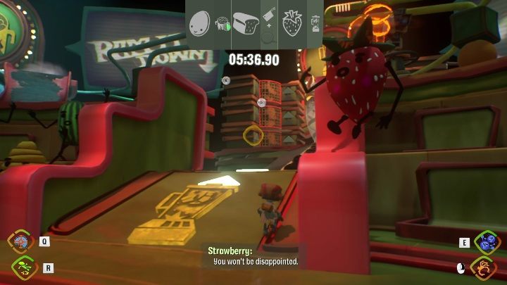 Kolejnym ruchem powinno być wzięcie truskawki z publiczności i zaciągnięcie jej do blendera - Psychonauts 2: Comptons Cookoff - solucja, opis przejścia - Psychonauts 2 - poradnik do gry