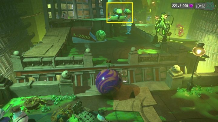 W pewnym momencie zobaczycie miejsce, w którym musicie ustawić swoją kulę - Psychonauts 2: Strike City - solucja, opis przejścia - Psychonauts 2 - poradnik do gry