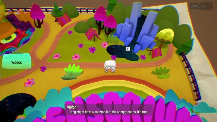Ostatnim etapem będzie Woods, do którego podjedziecie autem - Psychonauts 2: PSI Kings Sensorium - solucja, opis przejścia - Psychonauts 2 - poradnik do gry