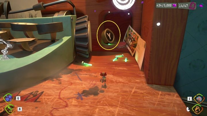 Po dotarciu do maszyny do pisania możecie zebrać już 3 literki - Psychonauts 2: Crullers Correspondence - solucja, opis przejścia - Psychonauts 2 - poradnik do gry
