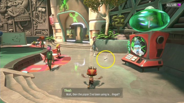 Tę kartę znajdziecie zaraz przed maszyną Otto Matic - Psychonauts 2: PSI Challenge Card, The Motherlobe - gdzie znaleźć? - Psychonauts 2 - poradnik do gry