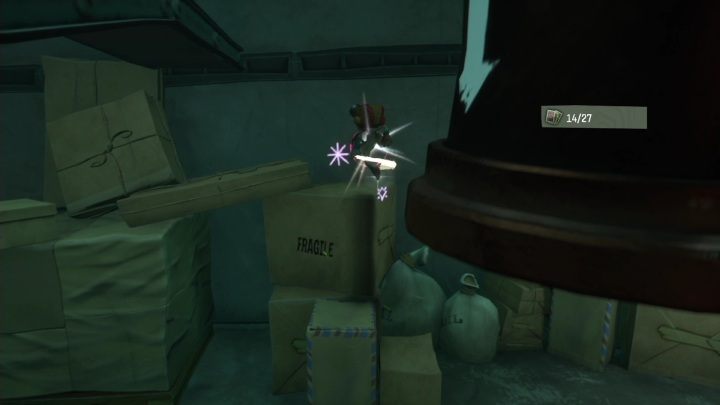 Tę kartę znajdziecie na paczkach, zaraz koło miejsca z segregacją poczty - Psychonauts 2: PSI Challenge Card, The Motherlobe - gdzie znaleźć? - Psychonauts 2 - poradnik do gry