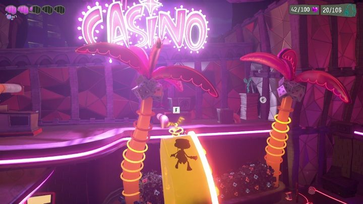 Aby dostać się do tego sekretu musicie wskoczyć po myślach na ozdobne diody, która znajdują się na dachu - Psychonauts 2: Nuggets of Wisdom, Hollis Hot Streak - gdzie znaleźć? - Psychonauts 2 - poradnik do gry