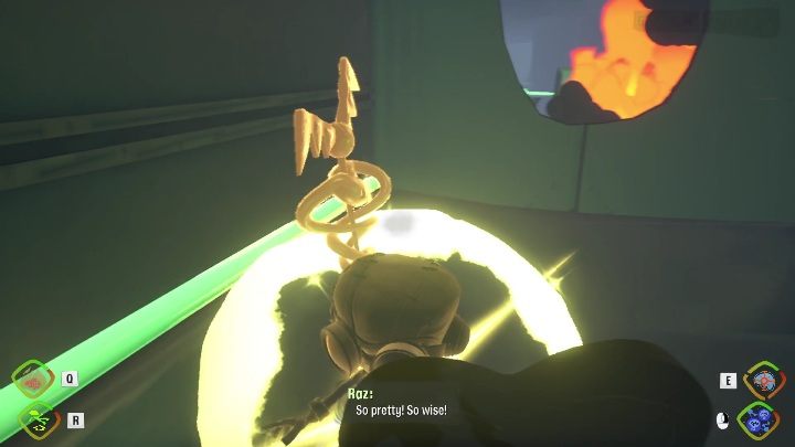 Aby dostać się do Nuggets of Wisdom musicie dobiec do końca korytarza i skręcić w lewo - Psychonauts 2: Nuggets of Wisdom, Fords Follicles - gdzie znaleźć? - Psychonauts 2 - poradnik do gry