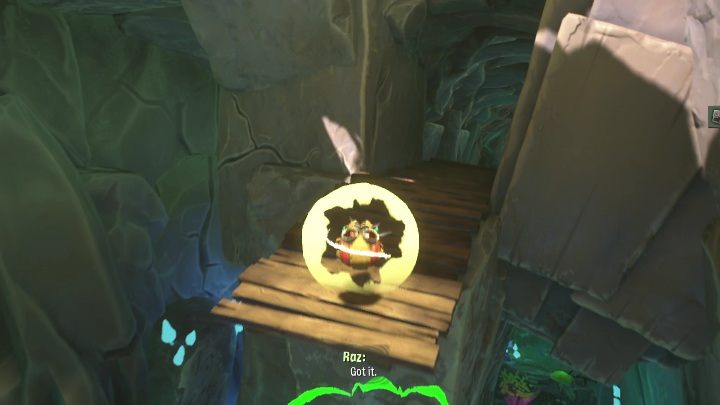 Aby dostać się do tej karty musicie dojść na koniec jaskini spojrzeć w górę - Psychonauts 2: PSI Challenge Card, The Quarry - gdzie znaleźć? - Psychonauts 2 - poradnik do gry