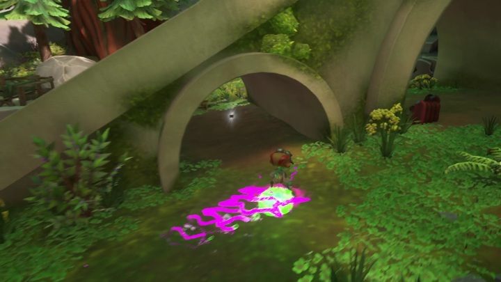 Tę kartę znajdziecie pod szynami, które prowadzą na wyższą część lokacji - Psychonauts 2: PSI Challenge Card, Questionable Area - gdzie znaleźć? - Psychonauts 2 - poradnik do gry